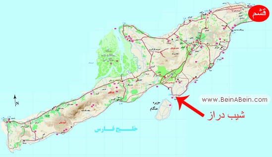 نقشه دسترسی جزیره هنگام - محمد گائینی